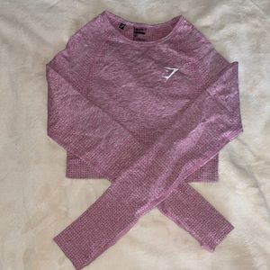 Gymshark cropped top, size small, heathered pink.